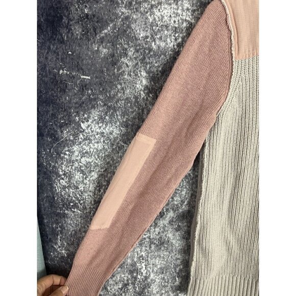 Kut from the Kloth Wool Lorissa Colorblock Knit Sweater Mauve Blush Pink Small - Picture 5 of 12